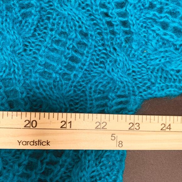Vintage Mainframe Mohair Sweater Open Weave Large Dark Turquoise‎ - Picture 10 of 12